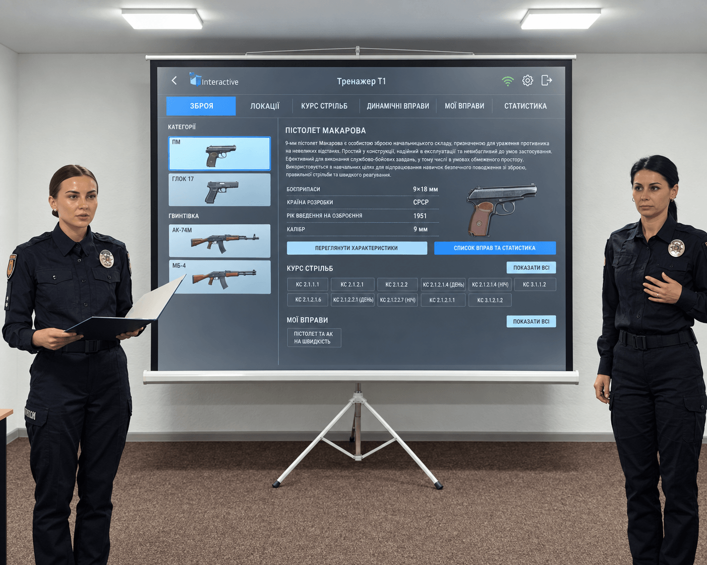 Мультимедійний тир VARTA.SYSTEMS для підготовки поліцейських у Кропивницькому